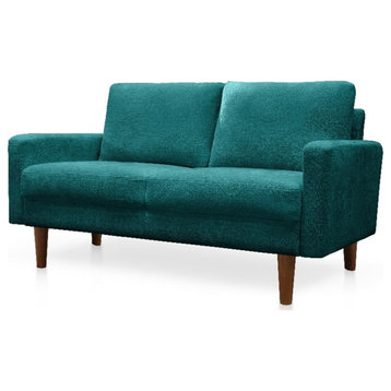 Pemberly Row Modern 58" Upholstered Fabric Loveseat in Green