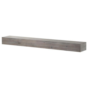 72" Shelf Or Mantel Shelf With Weathered Gray and Natural Distressing