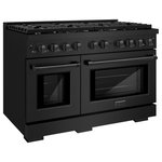 Zline Kitchen & Bath - ZLINE 48 In. Freestanding Gas Range in Black Stainless Steel (SGRB-30) - Luxury isn’t meant to be desired - it’s meant to be attainable. The ZLINE 48 in. 6.7 cu. ft. 8 Burner Double Oven Gas Range in Black Stainless Steel (SGRB-48) features a versatile gas cooktop with 8 Italian-made burners, a large high-performing gas convection oven, and a small baking oven allowing you to master every meal. With a modern, timeless style and refined functionality, ZLINE Professional Gas Ranges are masterfully crafted to deliver an elevated culinary experience.