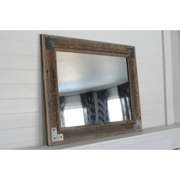 Rustic Bathroom Mirror, Modern Farmhouse Mirror, Ranch Hand Mirror, 30"x36"