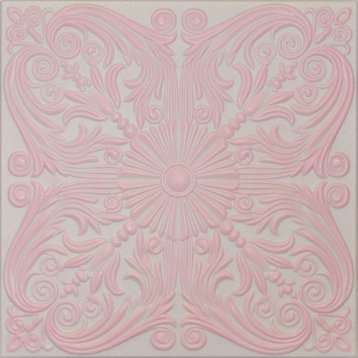20"x20" R39 Styrofoam Ceiling Tile, White Pink