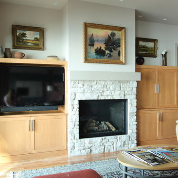 Natural Maple Cabinets with Display Space on Top
