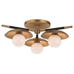 Hudson Valley - Hudson Valley Julien 3-LT Semi Flush 9823-AGB - Aged Brass - This 3-LT Semi Flush from Hudson Valley has a finish of Aged Brass and fits in well with any Everyday Modern style decor.