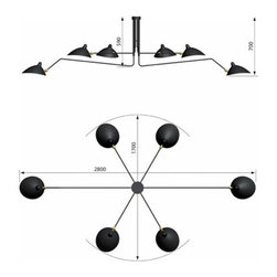 Ceiling Lamp 6 Arms By Serge Mouille Lighting - Products