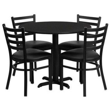 36'' Round Black Laminate Table Set