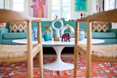 Example of a 1950s living room design in Houston
