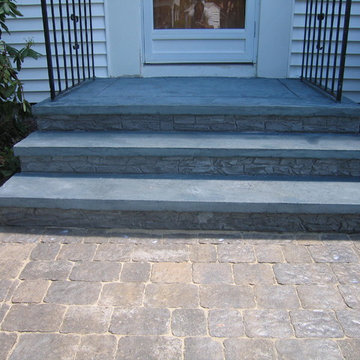 Concrete stair overlays that look like natural stone