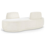Meridian Furniture - Argyle Upholstered Chaise/Loveseat, Cream, Chenille Fabric - Comfort takes a cozy spot in the limelight when you bring home this lovely Argyle cream chenille fabric chaise/loveseat. Embrace the softness of chenille with backs on opposite sides, offering versatile seating arrangements in a contemporary design. Whether lounging solo or cuddling up with a loved one, its inviting texture and modern silhouette create a sanctuary of relaxation. Perfect for cozy corners or spacious living areas, this piece combines warmth with understated elegance for a truly comforting experience.