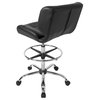 Black Crest Pneumatic Drafting Chair, Chrome/Black
