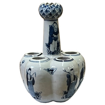 Chinese Blue White Porcelain 8 Immortal "Garlic Head Shape" Vase Hws2596