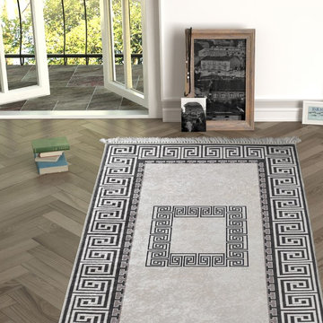 Chiara Rose Rubber Back Non-Skid/Slip Area Rug 2'7"X5'; 2'7"X6'6"; 5'3"x7'6".