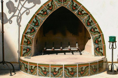 Fireplace with "Presidio" tile decos