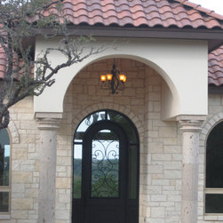 Marbella Round Top Wrought Iron Door with Wrap-Around Transom - Front Doors