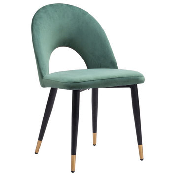 Diana Dining Chair Black Set of 2, Green
