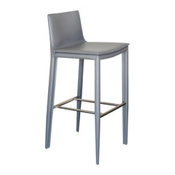 Tiffany Bar - Grey Bonded Leather - Bar Stools And Counter Stools