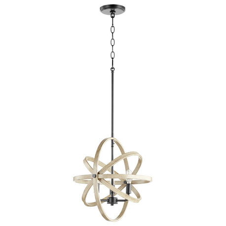 Quorum 3-LT Pendant 86-3-69 - Noir w/Driftwood finish