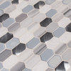 MSI SMOT-SGLSMT-PK8MM 12-3/8" x 11-1/2" Linear Hexagon Mosaic - Harlow