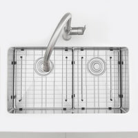 STYLISH 32" x 18" Stainless Steel Low Divider Undermount Kitchen Sink