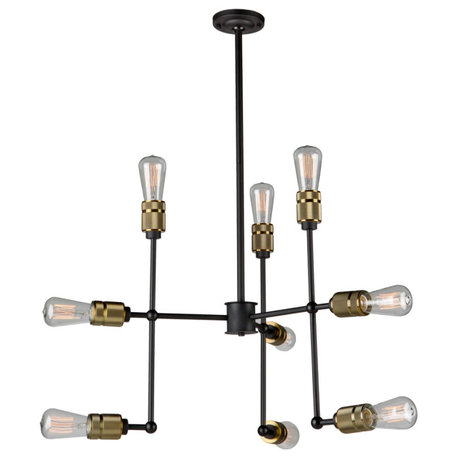 Jersey 9 Light Vintage Brass Chandelier (AC10589VB)