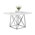 48" Rectangular Dining Table, Glossy White