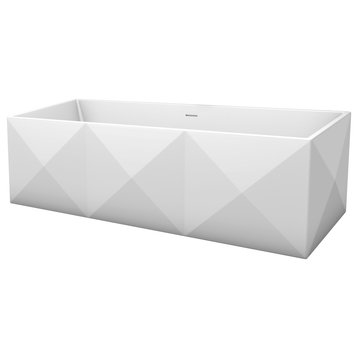 Diamond III Freestanding Soaker Tub, Matte White