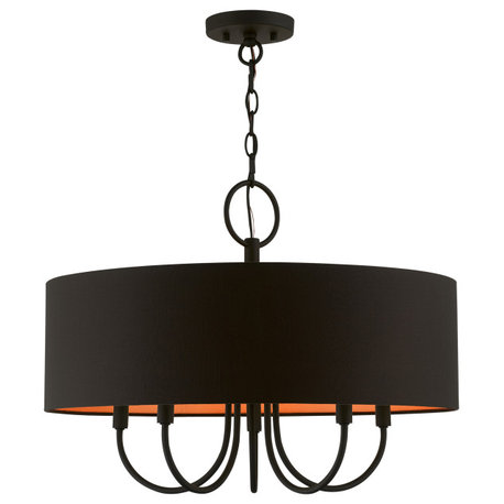 Livex Lighting 5 Light Black Pendant Chandelier