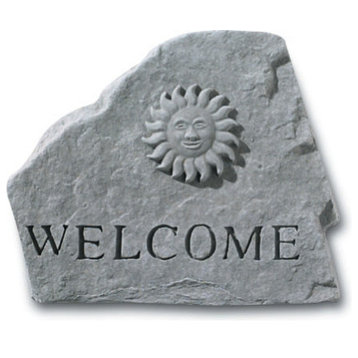 "Welcome" Garden Stone With Sun Accent