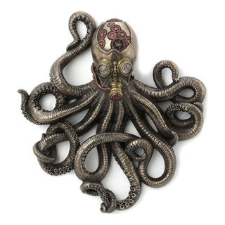  Zeckos Swimming Octopus Antique Bronze Finish Decorative Wall  Hook : Home & Kitchen