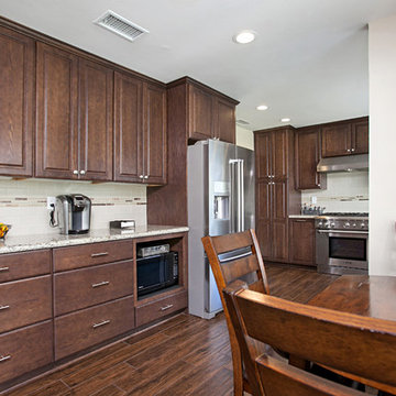 Dark Wood Extended Kitchen