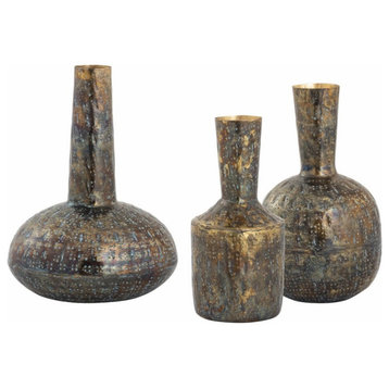 Newton By-Pass - Vase (Set of 3) In Mid-Century Modern Style-8.25 Inches Tall