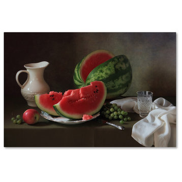 Tatyana Skorohod 'Still Life with Watermelon' Canvas Art, 30x47