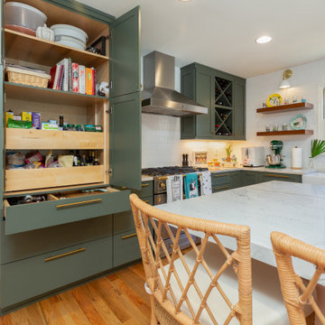 A new kitchen with bold colors and sleek lines