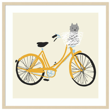A Bicycle Made For Two, Dog by Jenny Frean Framed Wall Art 33 x 33