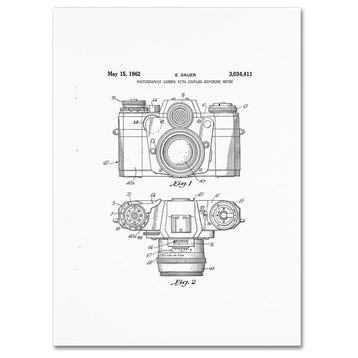'Photographic Camera Patent, 1962, White' Canvas Art by Claire Doherty