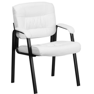 Flash Furniture Bonded Leather Side Chair, White, 24"x25"