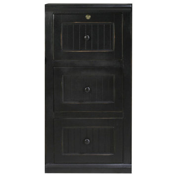 Eagle Furniture Coastal 3-Drawer File Cabinet, Midnight Blue