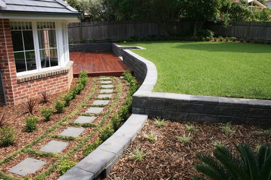 Traditional backyard garden in Sydney.