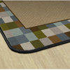 Flagship Carpets FM180-50A 8'4"x12' Border Blocks Teal Educational Rug