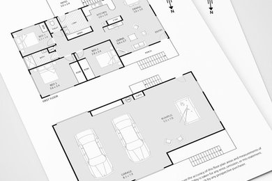Black and White Marketing Floor Plans with Furniture