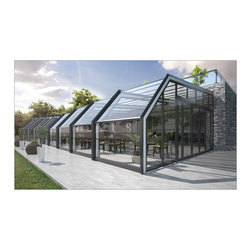 Commercial retractable patio cover - Prefab Studios