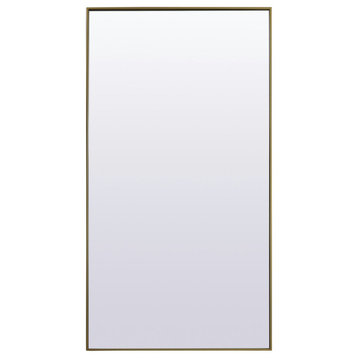 Metal Frame Rectangle Full Length Mirror 36X72", Brass