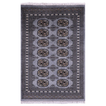 Silky Bokhara Hand Knotted Wool Rug 2' 8" X 3' 11" - Q21786