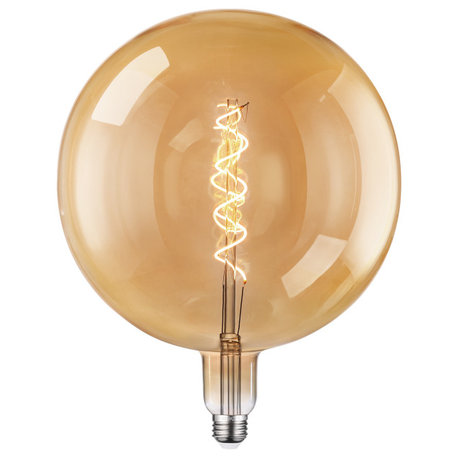 LED Ultra-large G250 Globe Light Bulb, 9.84" Dia, E26 Base, Amber Warm