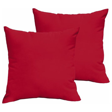 Corrigan Sunbrella Outdoor Square Pillow, Set of 2, Red, 18x18
