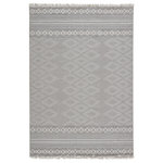 Jaipur Living - Jaipur Living Ramos Indoor/Outdoor Border Gray/Light Gray Area Rug (4'X5'7") - With an assortment of relaxed, bohemian designs, the Tikal collection is the perfect weather-resistant and stylish accent for outdoor and indoor settings. The flat-woven Ramos rug features bands of tribal patterning accented by geometric shapes and texture-rich fringe. The tonal gray colorway offers a versatile decorating palette to any space.