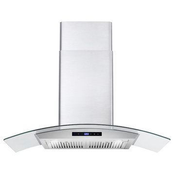 Cosmo 380 CFM Wall Mount Range Hood With Touch Controls, Stainless Steel, 36"