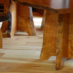 Live Edge Tables with Slab Base - Dining Benches