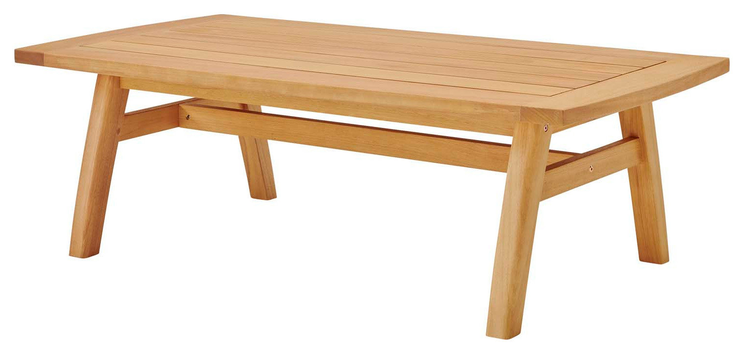 Lounge Coffee Table, Rectangular, Wood, Brown Natural, Modern, Outdoor ...