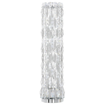 Schonbek Rs8301N-401H 3 Light Crystal Table Lamp, Polished Stainless Steel