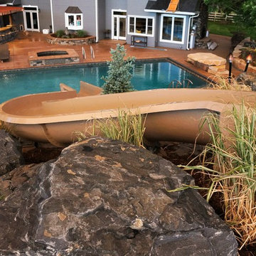 Farmhouse Backyard Pool & Spa